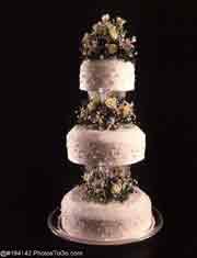 A wedding cake; Actual size=180 pixels wide